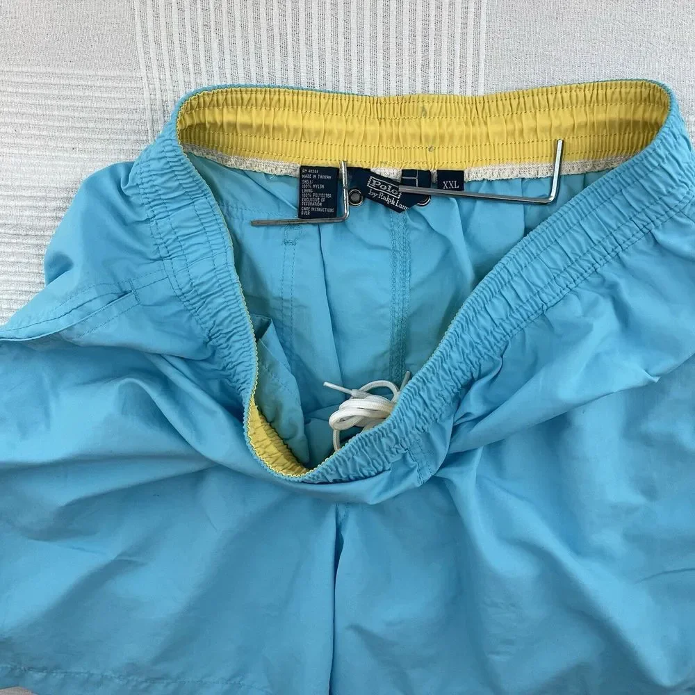 Polo Ralph Lauren Men's Lt Blue Swim Trunks Size XXL/2XL Inside Pocket‎ Unlined